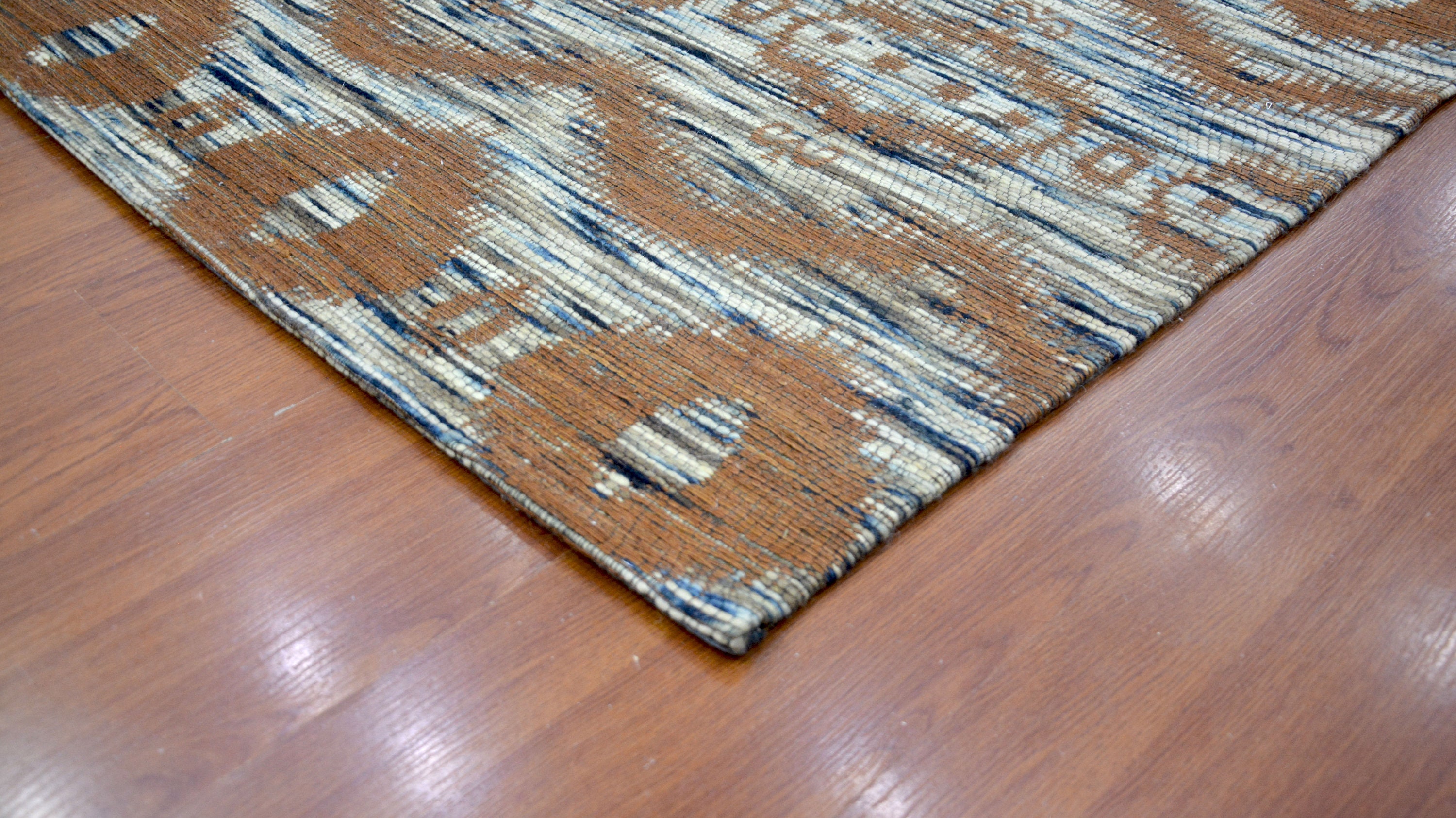 5'x 7'6 Rug Handmade Hand Dhurrie Wool Cream Multi Area Rug BLACK