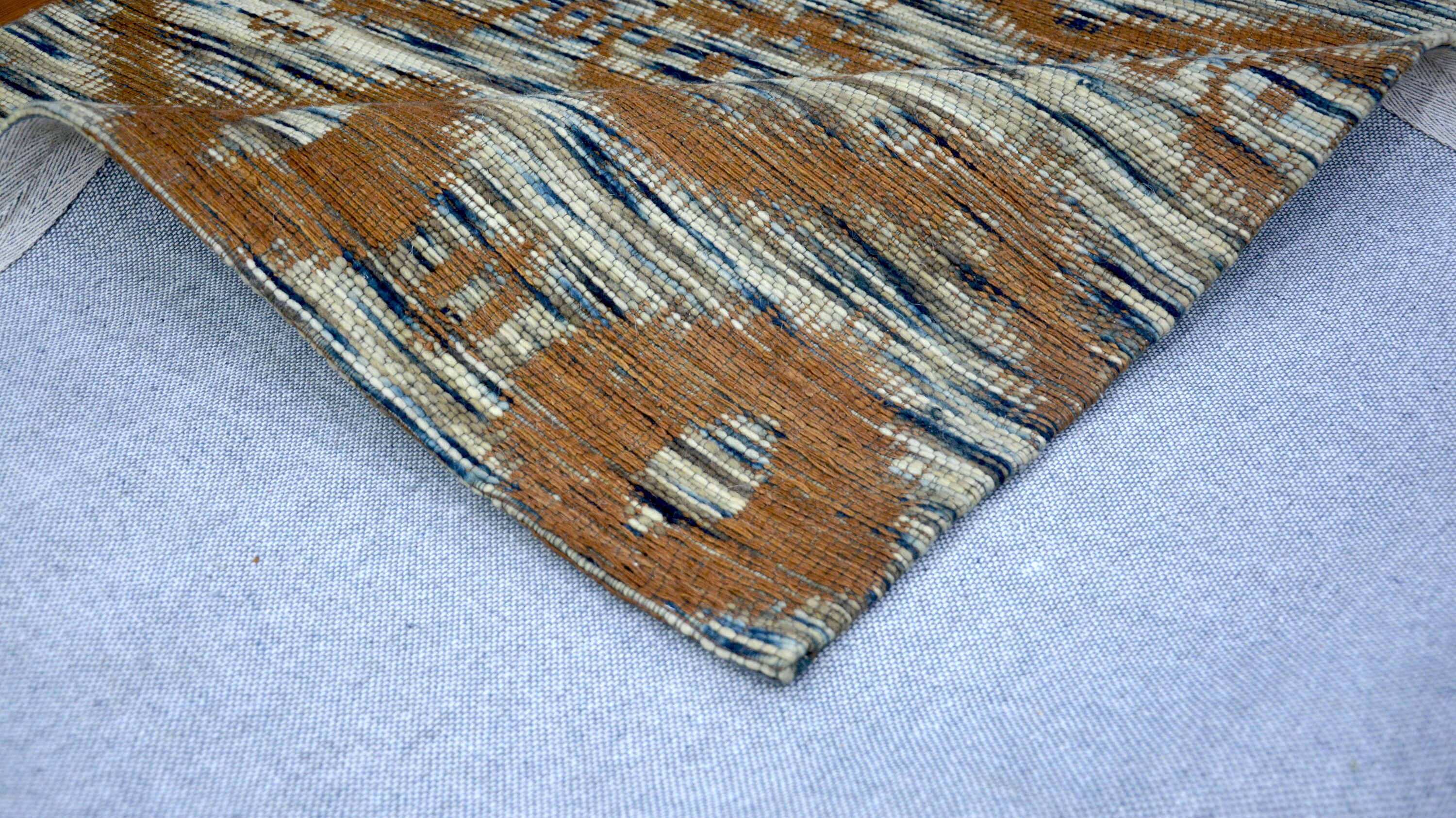 5'x 7'6 Rug Handmade Hand Dhurrie Wool Cream Multi Area Rug BLACK