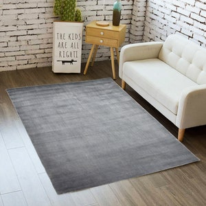 Handmade Hand Woven Knotted Soft Tencel Lyocell Silk Stain-proof Carpet Area Rug