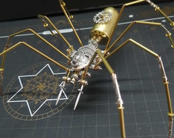 Steampunk Mechanical Ghost Faced Spider Handmade Creative Small Crafts Ornaments Gift