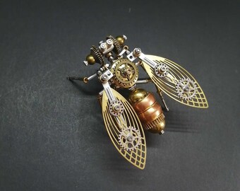 Steampunk Mechanical Insect Fly Handmade DIY Creative Small Crafts Ornaments Home Decoration Father's day gift