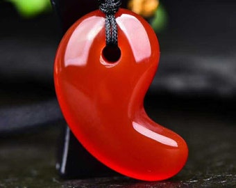 Hand Carved Magatama Pendant Sculpture Crystal Pendant DIY Handmade Jewelry Decoration Gift