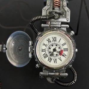 Anniversary Gift for Him,Steampunk Silver Retro Watch,Personalized Watch,Groomsmen Watch,Quartz watch,Mens Watch,Gift for Dad image 7