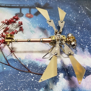 Steampunk Mechanical Insect Dragonfly DIY All-metal Handmade Creative Small Crafts Ornaments Gift