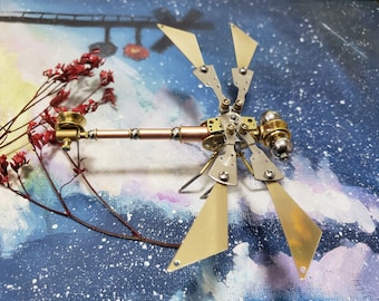 Steampunk Mechanical Insect Dragonfly DIY All-metal Handmade Creative Small Crafts Ornaments Gift