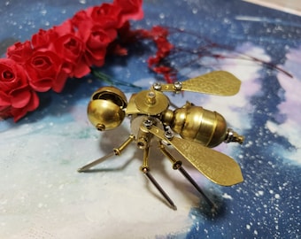 Steampunk Mechanical Insect Praying Bee All-metal Handmade Creative Small Crafts Ornaments