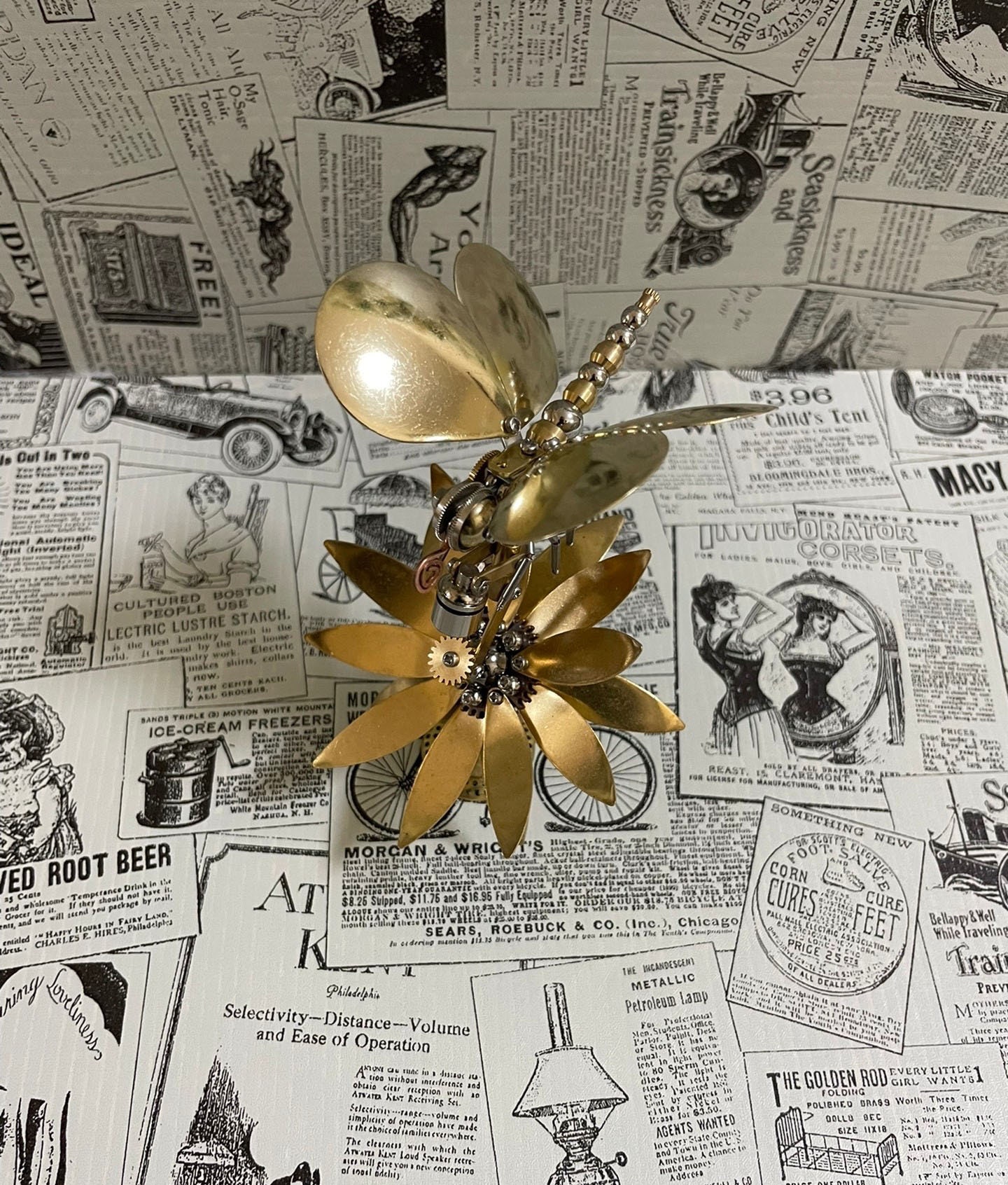 Steampunk Mechanical DIY Lampstand Lily Butterfly Allmetal Etsy
