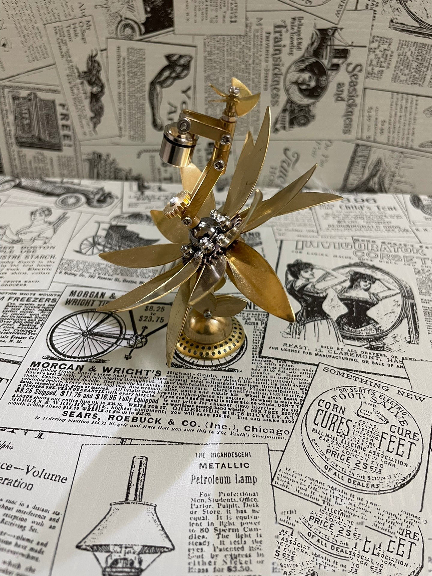 Steampunk Mechanical DIY Lampstand Lily Allmetal Handmade Etsy