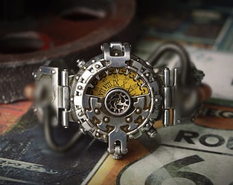 Jubiläumsgeschenk für Ihn, Steampunk Uhr, personalisierte Uhr, mechanische Uhr, Trauzeugen Uhr, Herrenuhr, Geschenk für Papa