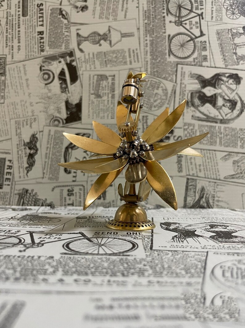 Steampunk Mechanical DIY Lampstand Lily Allmetal Handmade Etsy