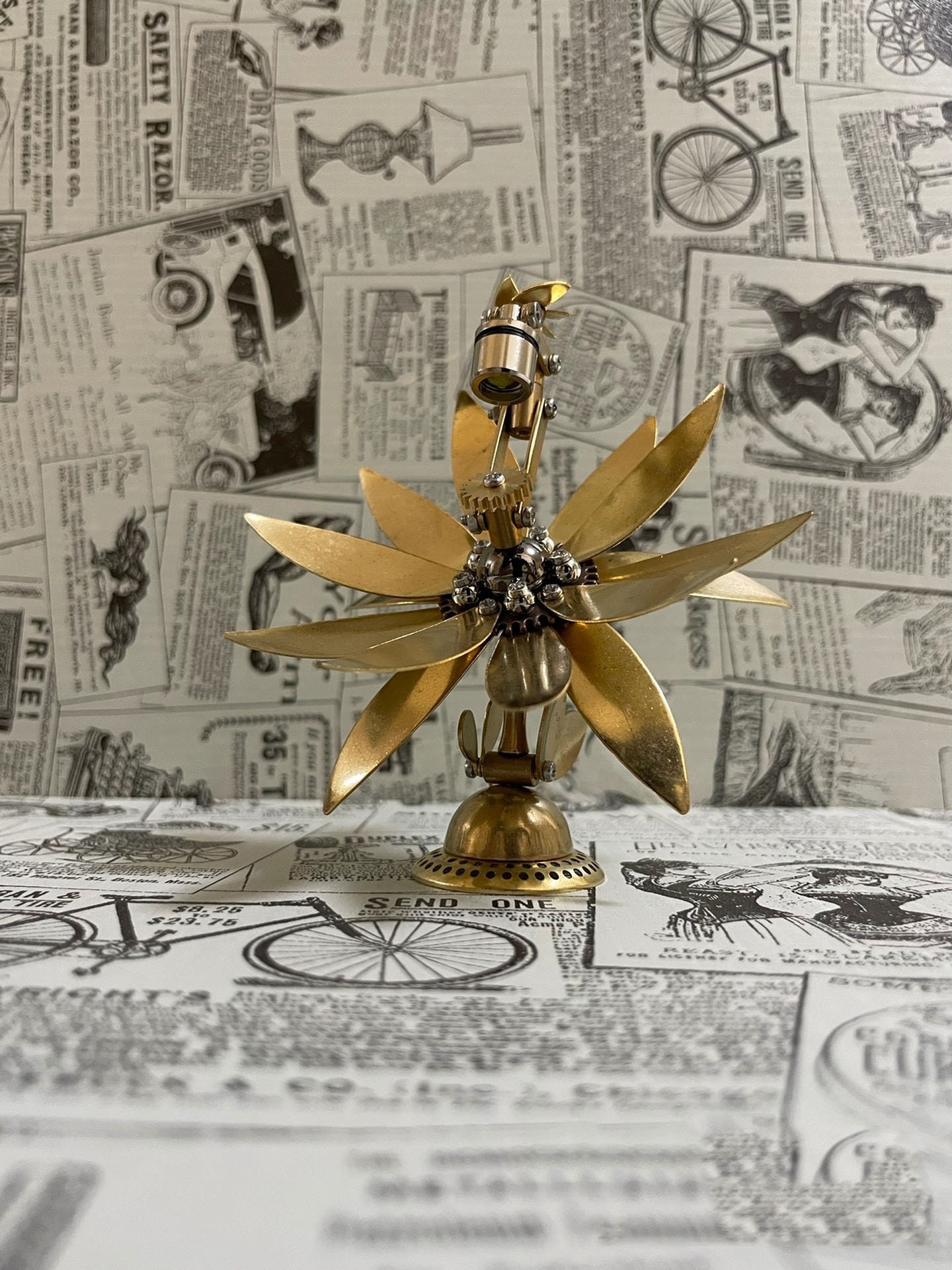 Steampunk Mechanical DIY Lampstand Lily Allmetal Handmade Etsy