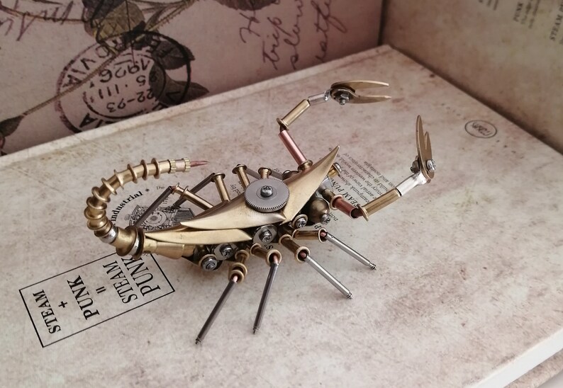 Steampunk Mechanical Insect Golden Scorpion All-metal Handmade Creative Small Crafts Ornaments image 3