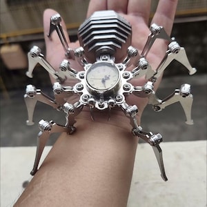 Anniversary Gift for Him,Steampunk Spider Watch,Spider Ornaments,Groomsmen Watch,Gift for Dad,Gift