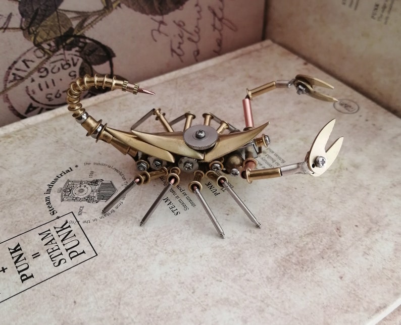 Steampunk Mechanical Insect Golden Scorpion All-metal Handmade Creative Small Crafts Ornaments image 4