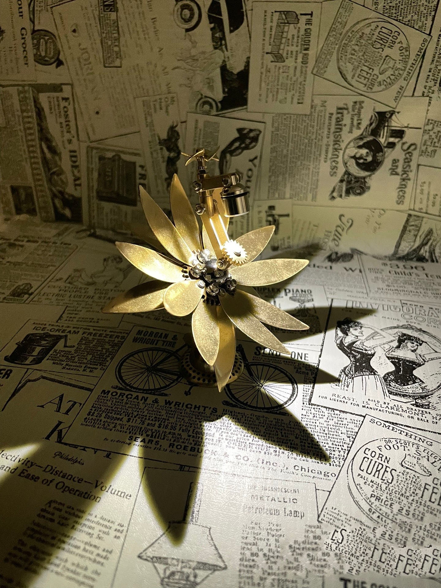 Steampunk Mechanical DIY Lampstand Lily Allmetal Handmade Etsy