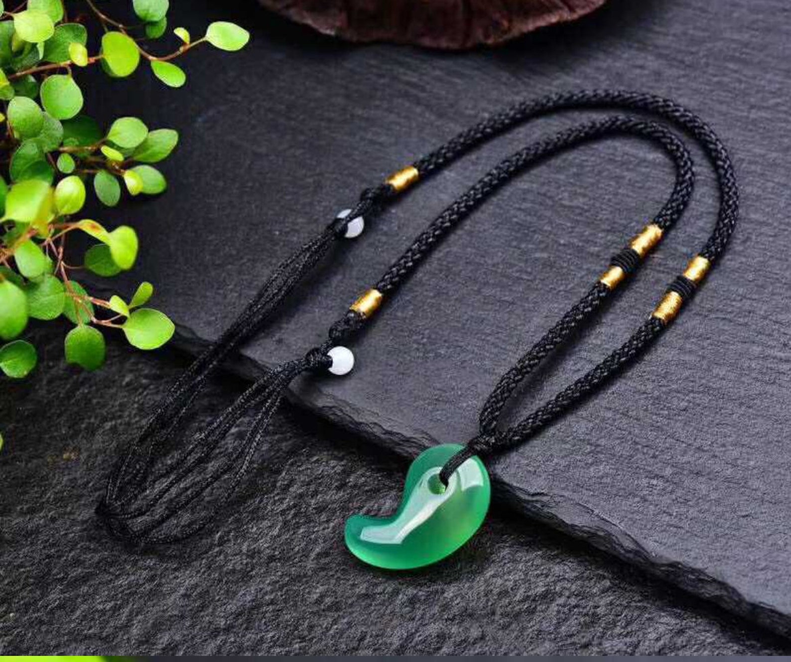 TOSSPER Crystal Jade Pendant Lover Magatama Pendant Ornament Tai Yin
