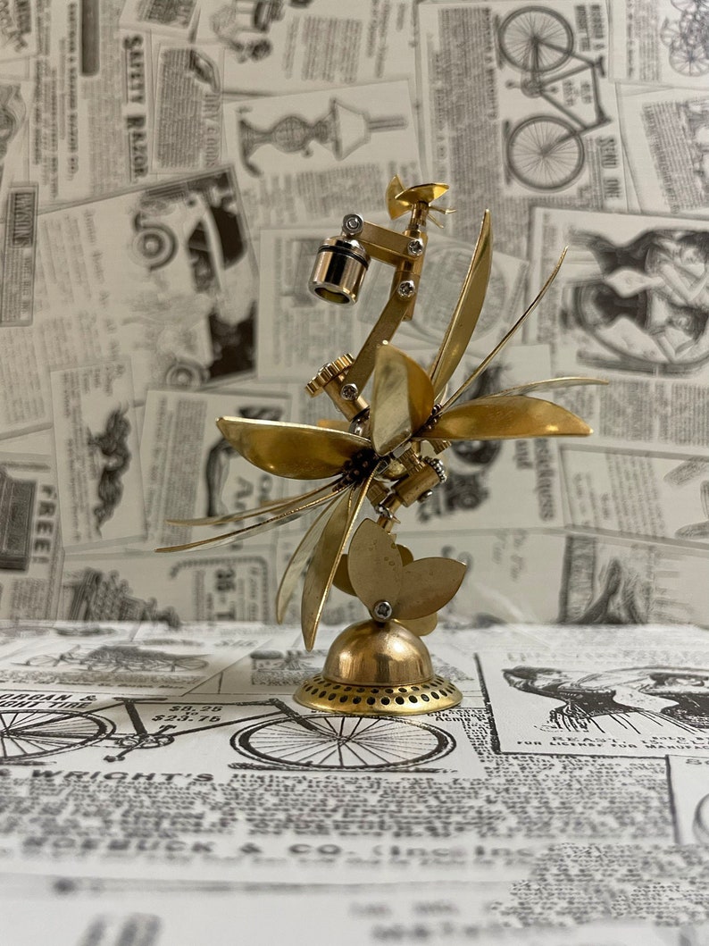 Steampunk Mechanical DIY Lampstand Lily Allmetal Handmade Etsy