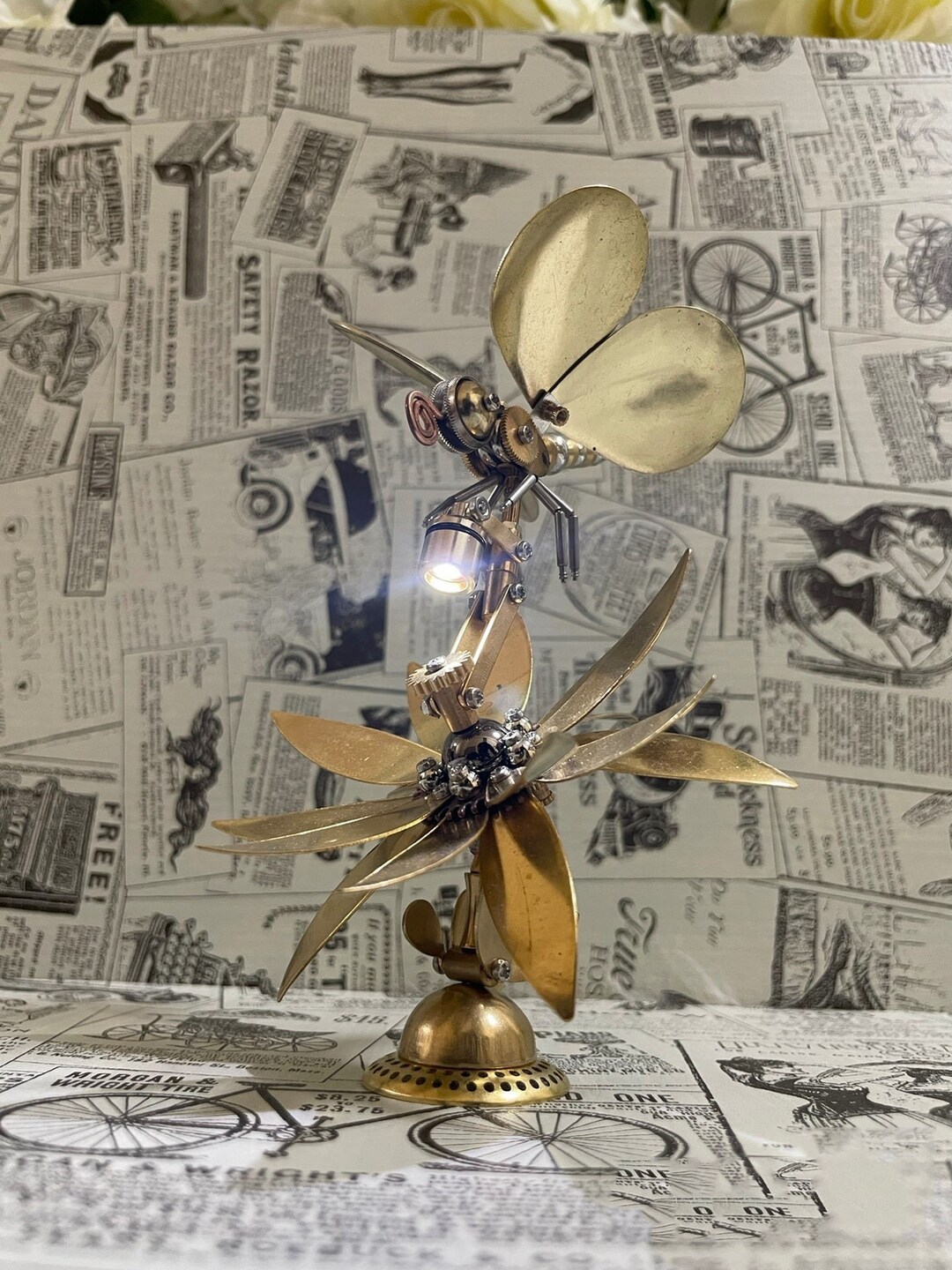 Steampunk Mechanical DIY Lampstand Lily Butterfly Allmetal Etsy