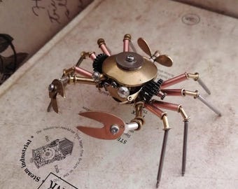 Decorazione affascinante granchio steampunk, ornamenti artigianali creativi fatti a mano meccanici, regalo
