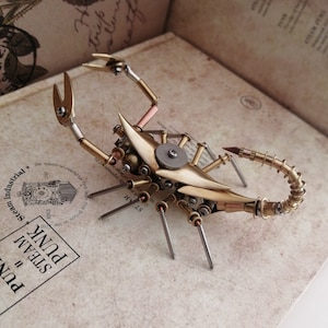 Steampunk Mechanical Insect Golden Scorpion All-metal Handmade Creative Small Crafts Ornaments image 2