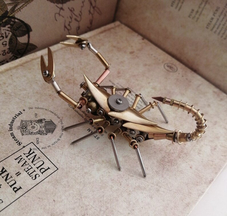 Steampunk Mechanical Insect Golden Scorpion All-metal Handmade Creative Small Crafts Ornaments image 2