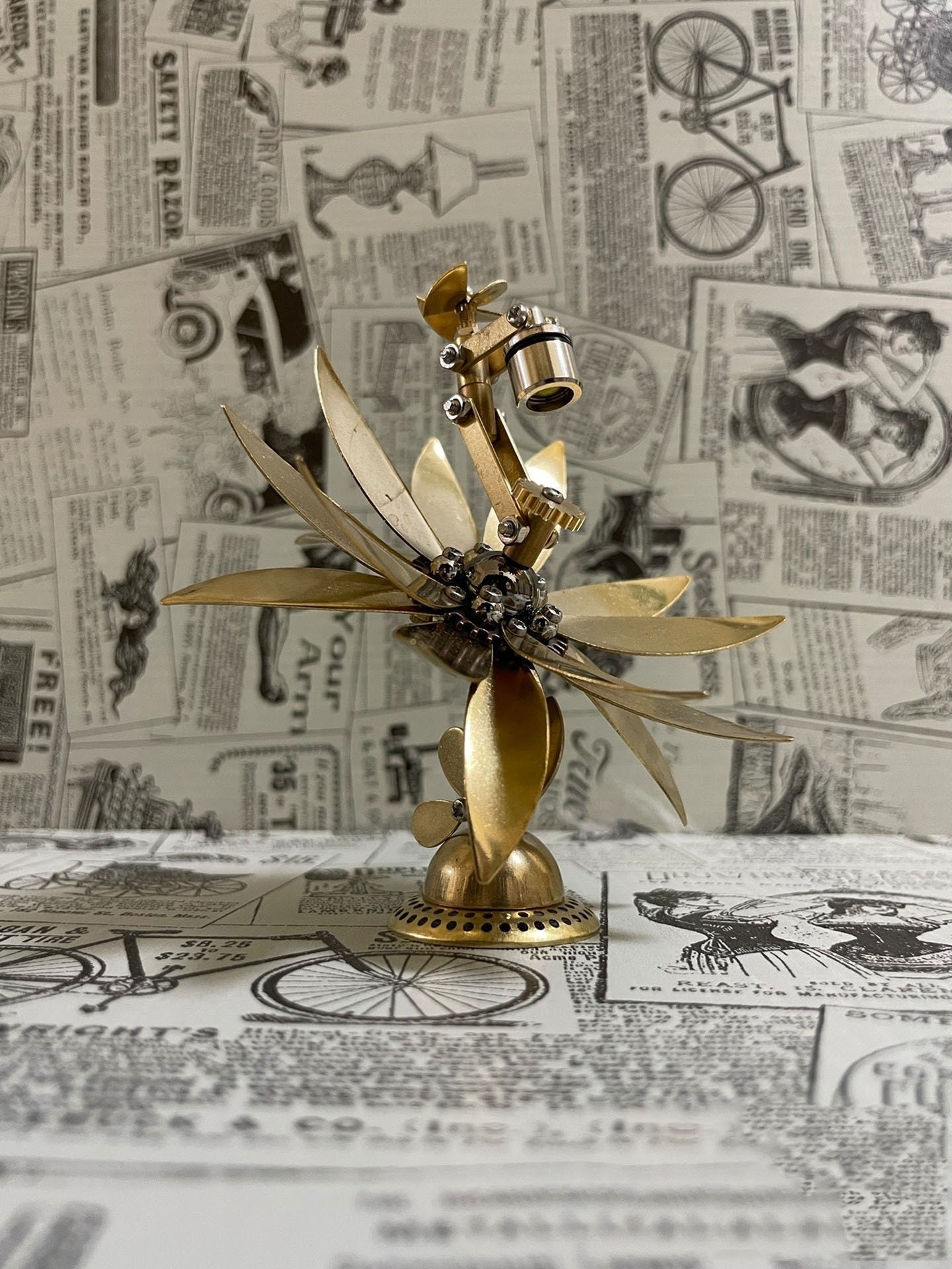 Steampunk Mechanical DIY Lampstand Lily Allmetal Handmade Etsy