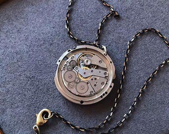 Ciondolo Steampunk con ingranaggio, ciondolo meccanico fatto a mano, collana vintage, regalo decorativo per la casa fatto a mano
