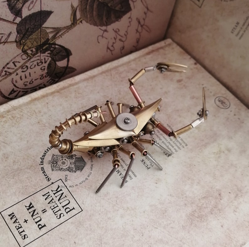 Steampunk Mechanical Insect Golden Scorpion All-metal Handmade Creative Small Crafts Ornaments image 6