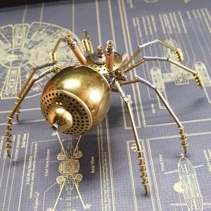 Steampunk Mechanical Insect Golden Spider All-metal Handmade Creative Small Crafts Ornaments image 3