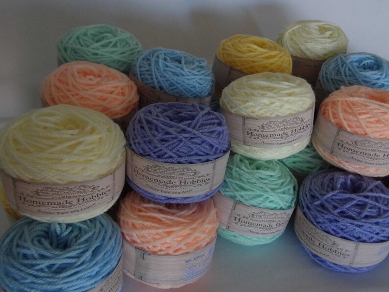 Mixed Coloured Double knit wool Acrylic yarn mixed pack of 12 Etsy
