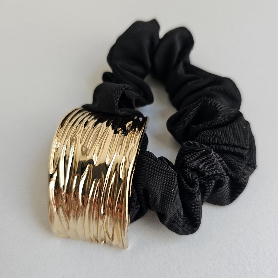 Golden Metal Hair Tie: Irregular Ponytail Elastic - Etsy display picture 1