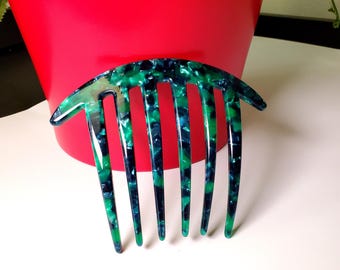Hair comb*Curved French comb*Large hair fork *Side hair comb*French twist clip*Green  hair comb*Gift for girls*Mom gift*Fashion gift