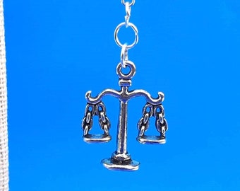 Silver Scales of Justice Badge Reel Charm - Zipper Pull - Phone Charm - Police - Lawyer - Law - LEO   SKU 1265