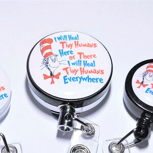 I Will Heal Tiny Humans Badge Reels or Stethoscope ID Tags - Peds - Pediatric                                          M1009A