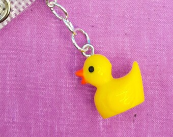 Rubber Duck Charm: Badge Reel Accessory, Zipper Pull     CH-1277