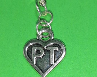 PT Heart Charm: Physical Therapy Badge Reel Accessory
