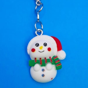Cute Snowman Resin Badge Reel Charm Accessory - Zipper Pull - Cell Phone Clip On Charm                                        SKU 1231