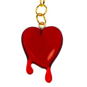 Bleeding Heart Charm: Badge Reel, Zipper Pull, Backpack Accessory                      CH-1445