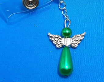 Guardian Angel Charm: Badge Reel Accessory, Zipper Pull, Cell Phone Charm                      CH-1485
