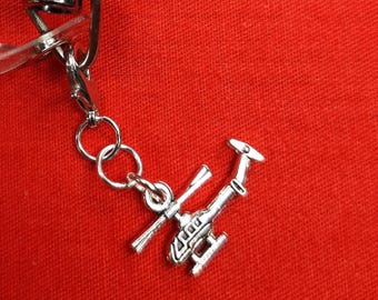 Helicopter Badge Reel Charm - Zipper Pull - Phone Charm - Life Flight - Mercy Air - Flight Nurse - Flight Crew - Flight Medic       SKU 1057