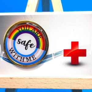 You Are Safe With Me Enamel Pin & Note Card Gift