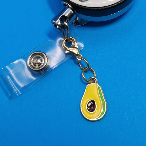 Avocado Badge Reel Charm - Zipper Pull - Phone Charm            SKU 1221
