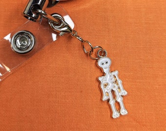Skeleton Charm Badge Reel Charm Accessory - Zipper Pull - Cell Phone Charm                     SKU 1122