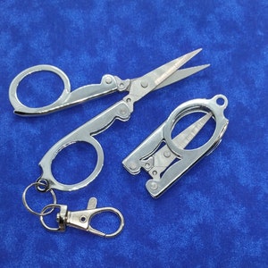 2pcs Stainless Steel Silver Mini Fodable Scissors Keychain Home Tailor  Shears Paper Cutter School Office Supply Cutting Tool