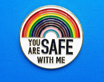 PIN - You Are Safe With Me Enamel Pin w/ Gift Cards - You Choose Your Card!                                SKU PN1202