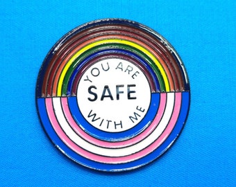 PIN - You Are Safe With Me Enamel Pin w/ Gift Cards - You Choose Your Card!                                SKU PN1203