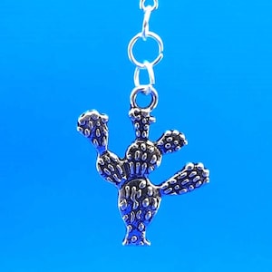 Prickly Pear Cactus Charm: Badge Reel, Zipper Pull, Earbud Accessory                        CH-1363