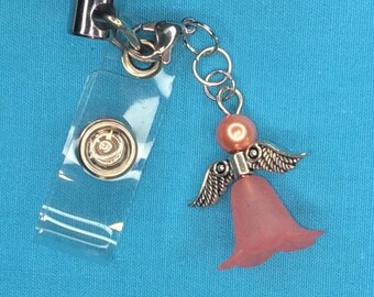 Flower Angel Charm Badge Reel Accessory - Nurse Gift