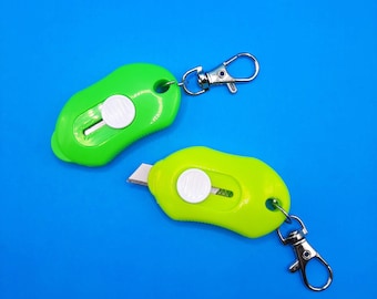 Mini Retractable Utility Knife: Bright Colored Box Cutter with Keychain
