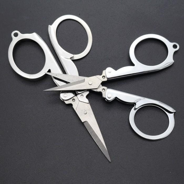  Leriton 12 Sets Mini Folding Scissors with Retractable Badge  Reels Small Portable Foldable Scissors Badge Reel Clips Holder Stainless  Steel Shear for Nurse Office Travel School Name Card : Arts, Crafts